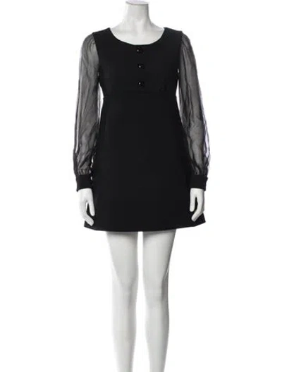 Pre-owned Celine Wool Mini Dress W/ Tags In Black