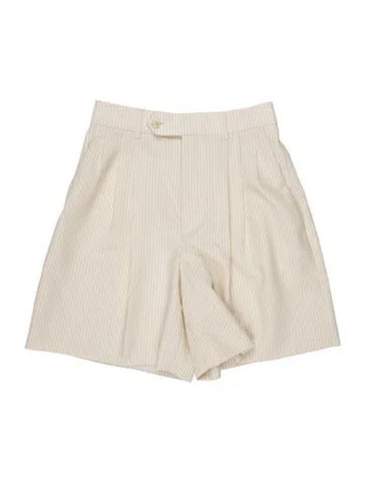 Pre-owned Celine Wool Mini Shorts W/ Tags In White