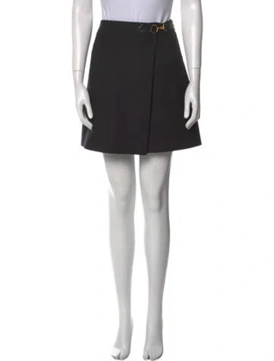 Pre-owned Celine Wool Mini Skirt In Black