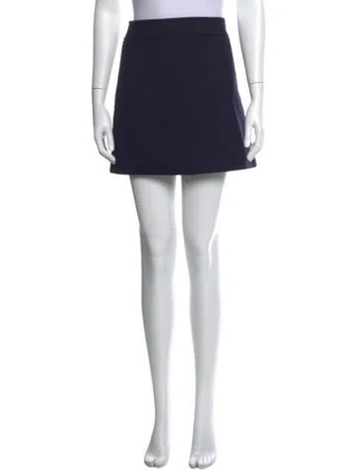 Pre-owned Celine Wool Mini Skirt In Blue