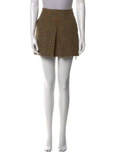 Pre-owned Celine Wool Mini Skirt In Brown
