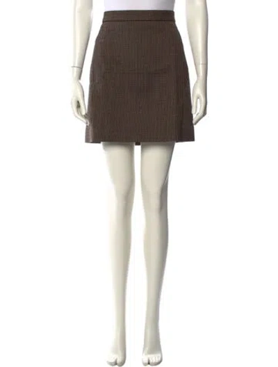 Pre-owned Celine Wool Mini Skirt In Brown