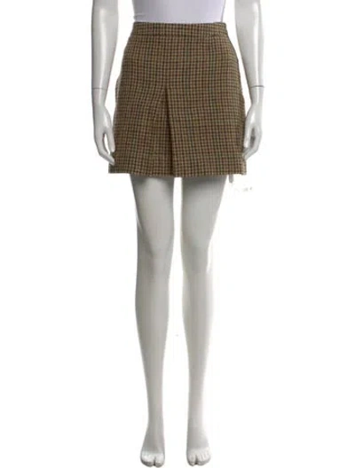 Pre-owned Celine Wool Mini Skirt In Brown