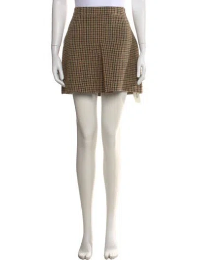 Pre-owned Celine Wool Mini Skirt In Brown