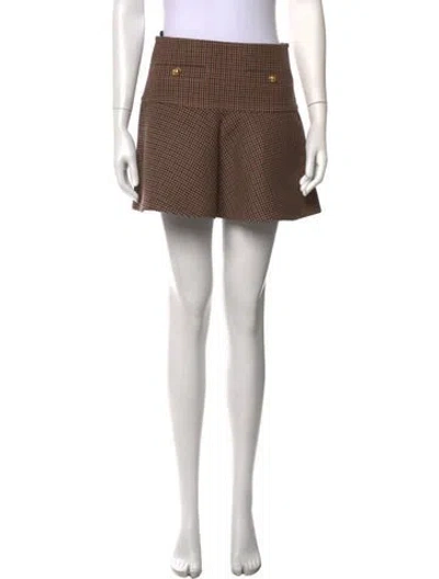 Pre-owned Celine Wool Mini Skirt In Brown