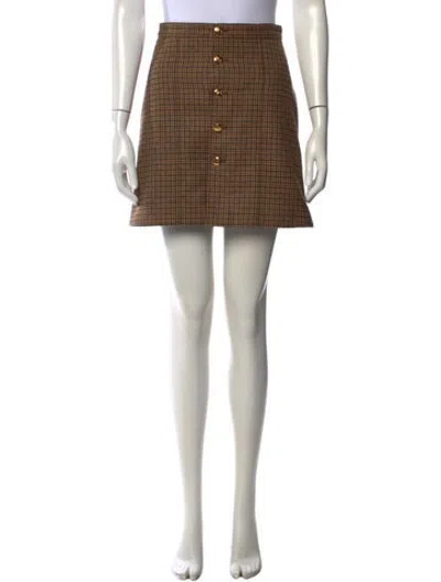 Pre-owned Celine Wool Mini Skirt In Brown