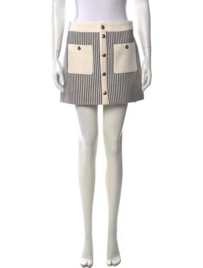 Pre-owned Celine Wool Mini Skirt W/ Tags In White