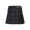 Celine Pleated Kilt Mini Skirt Belt Detail In Blue