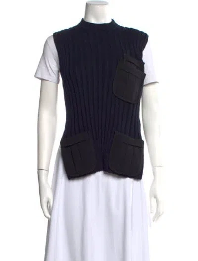 Pre-owned Celine Wool Mock Neck Sweater In Black