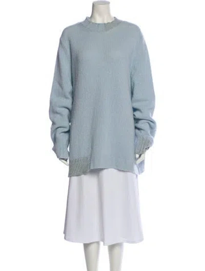 Pre-owned Celine Wool Mock Neck Sweater In Blue