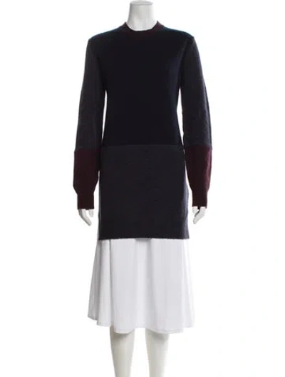 Pre-owned Celine Wool Mock Neck Sweater In Blue