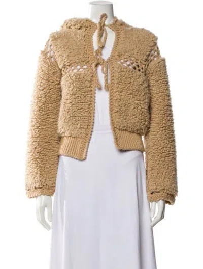 Pre-owned Celine Wool Mock Neck Sweater In Neutral