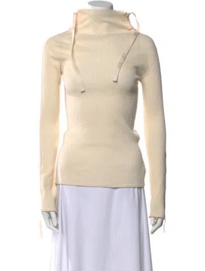 Pre-owned Celine Wool Mock Neck Sweater In Neutral