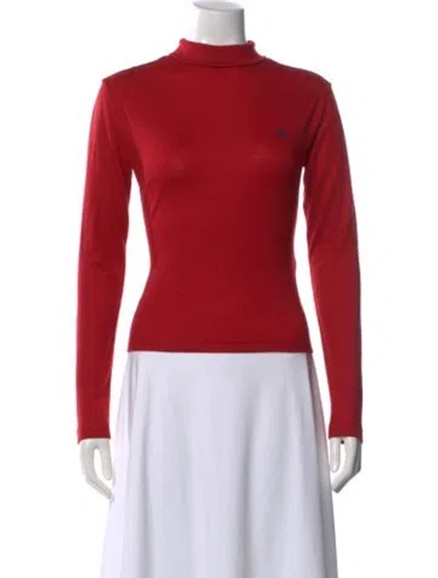 Pre-owned Celine Wool Mock Neck Sweater In Red