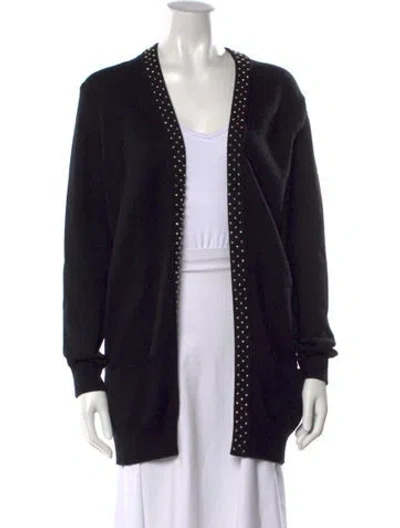 Pre-owned Celine Wool Open Front Sweater In Black