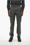 Celine Wool Pants With District Check Motif In Gray