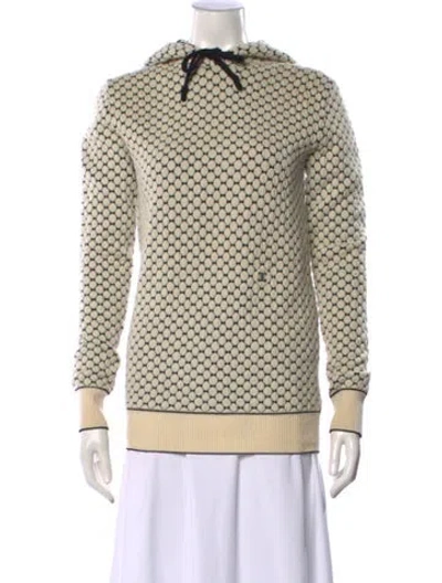 Pre-owned Celine Wool Patterned Hoodie In Neutrals
