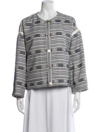 Pre-owned Celine Wool Patterned Jacket In Multi