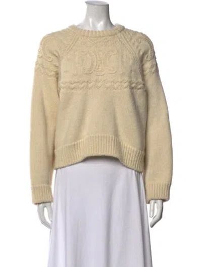 Pre-owned Celine Wool Patterned Sweater In Neutrals