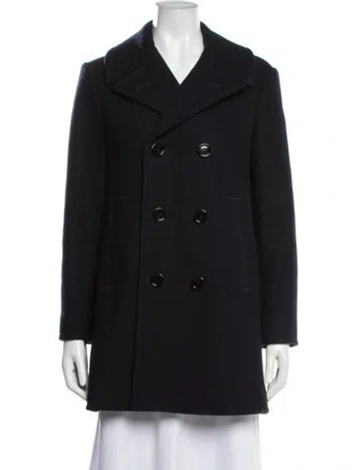 Pre-owned Celine Wool Peacoat In Black