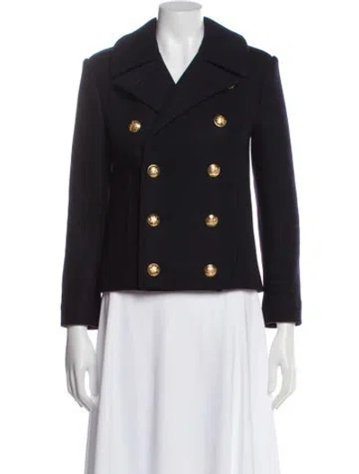 Pre-owned Celine Wool Peacoat In Blue