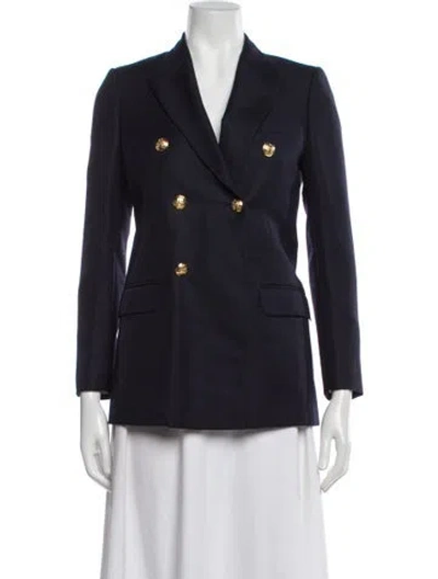 Pre-owned Celine Wool Peacoat In Blue