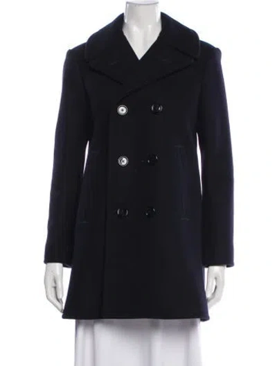 Pre-owned Celine Wool Peacoat In Blue
