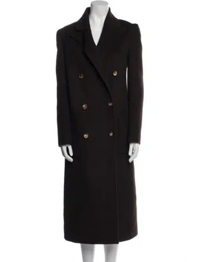 Pre-owned Celine Wool Peacoat In Brown