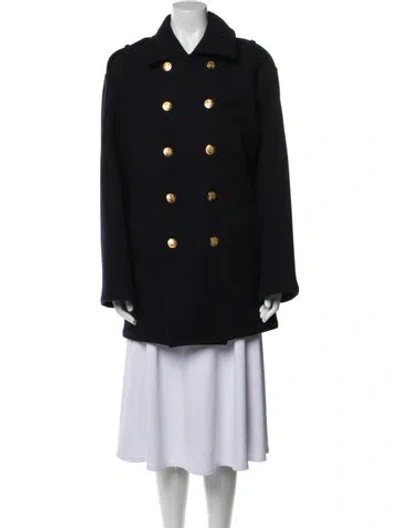 Pre-owned Celine Wool Peacoat W/ Tags In Blue