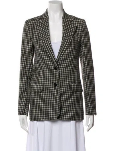 Pre-owned Celine Wool Plaid Print Blazer In Multi