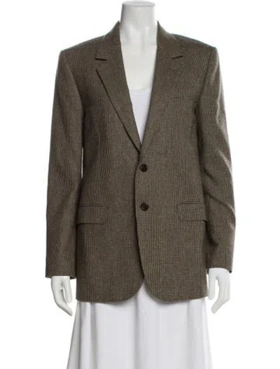 Pre-owned Celine Wool Plaid Print Blazer In Multi