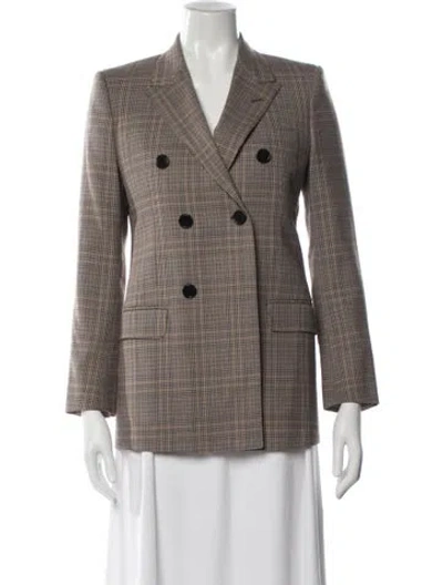 Pre-owned Celine Wool Plaid Print Blazer In Neutrals