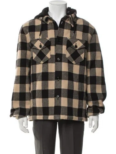 Pre-owned Celine Wool Plaid Print Jacket In Multicolor