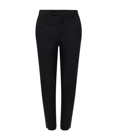 Celine Wool Pleated Casual Trousers In Black