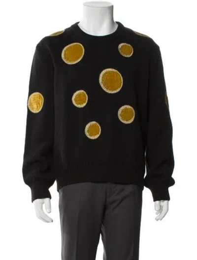 Pre-owned Celine Wool Polka Dot Print Pullover In Black