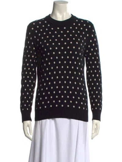 Pre-owned Celine Wool Polka Dot Print Sweater In Black