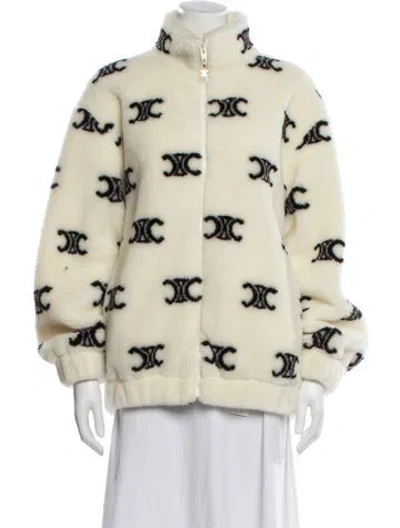 Pre-owned Celine Wool Printed Jacket In Neutral