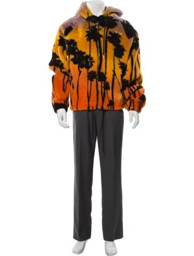 Pre-owned Celine Wool Printed Jacket W/ Tags In Orange