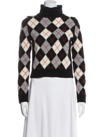 Pre-owned Celine Wool Printed Sweater In Black