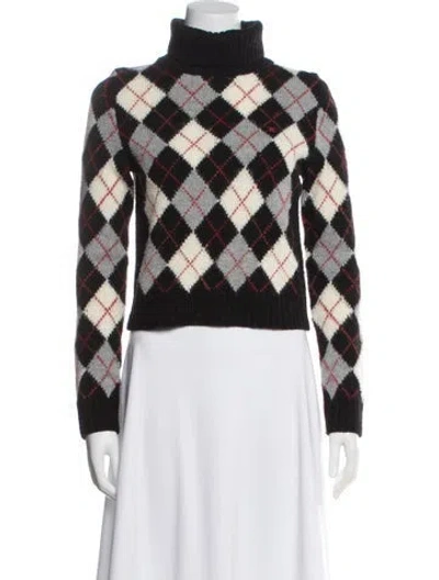 Pre-owned Celine Wool Printed Sweater In Black
