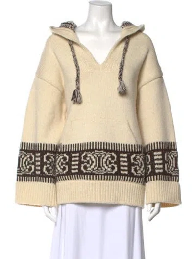 Pre-owned Celine Wool Printed Sweater In Neutral