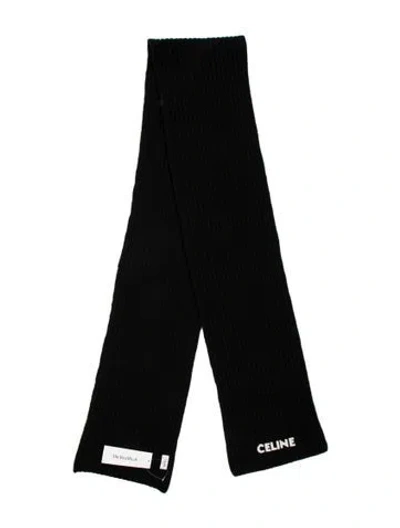 Pre-owned Celine Wool Scarf In Black