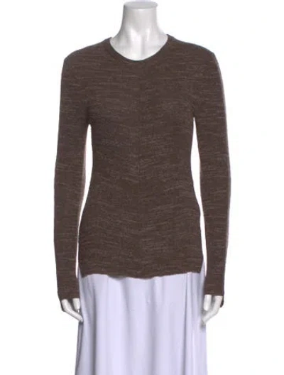 Pre-owned Celine Wool Scoop Neck Sweater In Brown