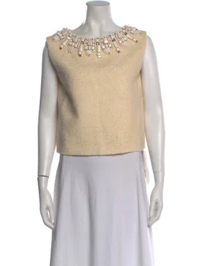 Pre-owned Celine Wool Scoop Neck Sweater In Neutral