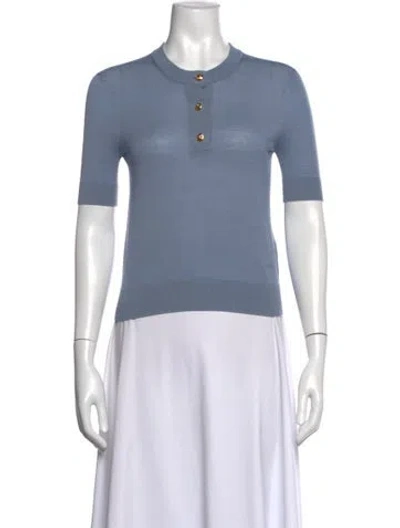 Pre-owned Celine Wool Short Sleeve Polo W/ Tags In Blue
