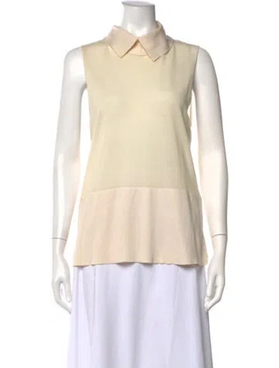 Pre-owned Celine Wool Sleeveless Top In Neutrals