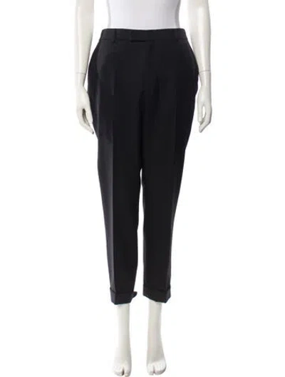 Pre-owned Celine Wool Straight Leg Pants In Black
