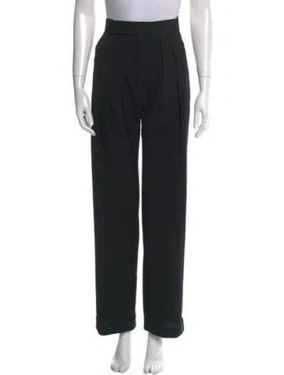 Pre-owned Celine Wool Straight Leg Pants In Black