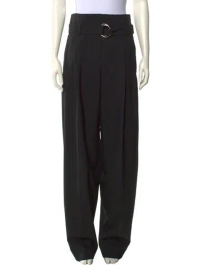 Pre-owned Celine Wool Straight Leg Pants In Black