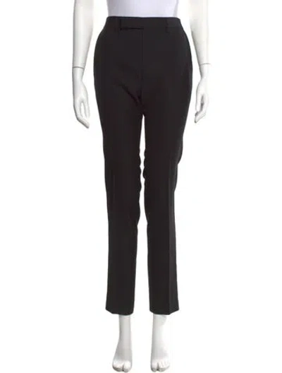 Pre-owned Celine Wool Straight Leg Pants In Black